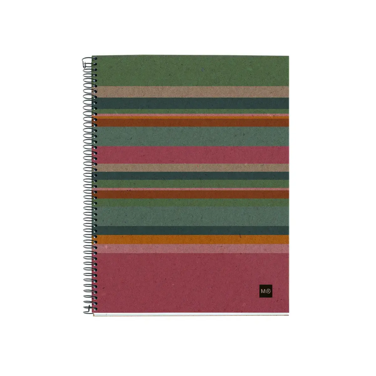 Cahier spirales papier recyclé - A4 - 5x5mm - 120 pages - Motif rayures photo du produit