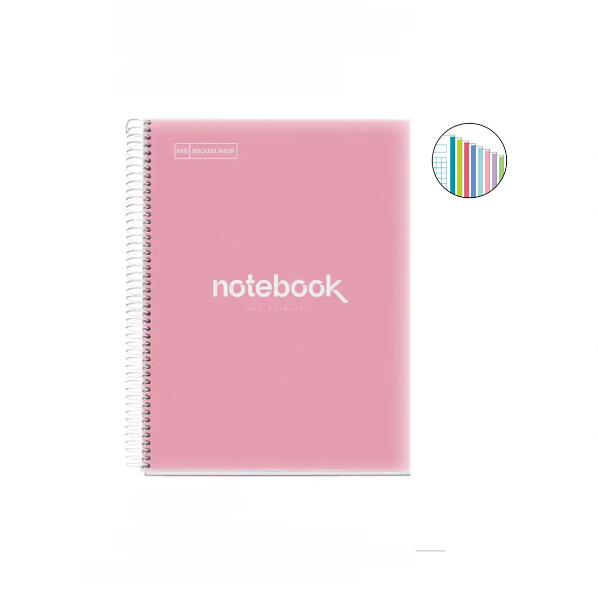 Notebook Emotions Souple A4 Quadri. 5x5mm 160feuil. 8coul. Rose photo du produit