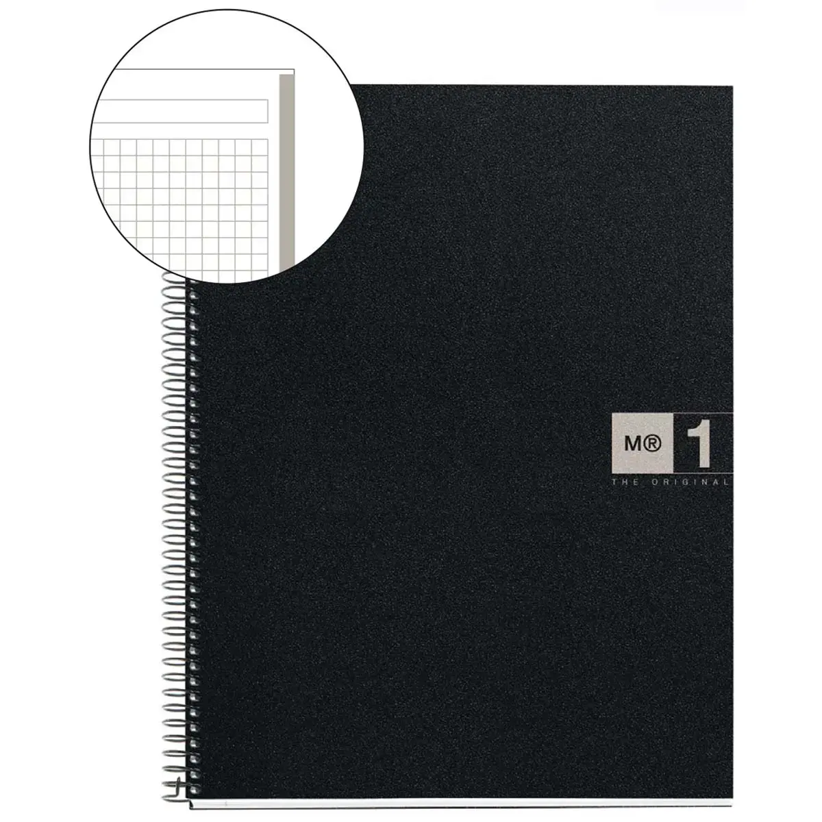Notebook The Original Souple A4 Quadrill&eacute; 5 x 5 mm 80 feuilles Gris - Miquel Rius photo du produit