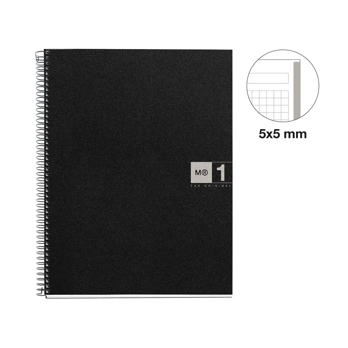 Notebook The Original Souple A4 Quadrill&eacute; 5 x 5 mm 80 feuilles Gris - Miquel Rius photo du produit