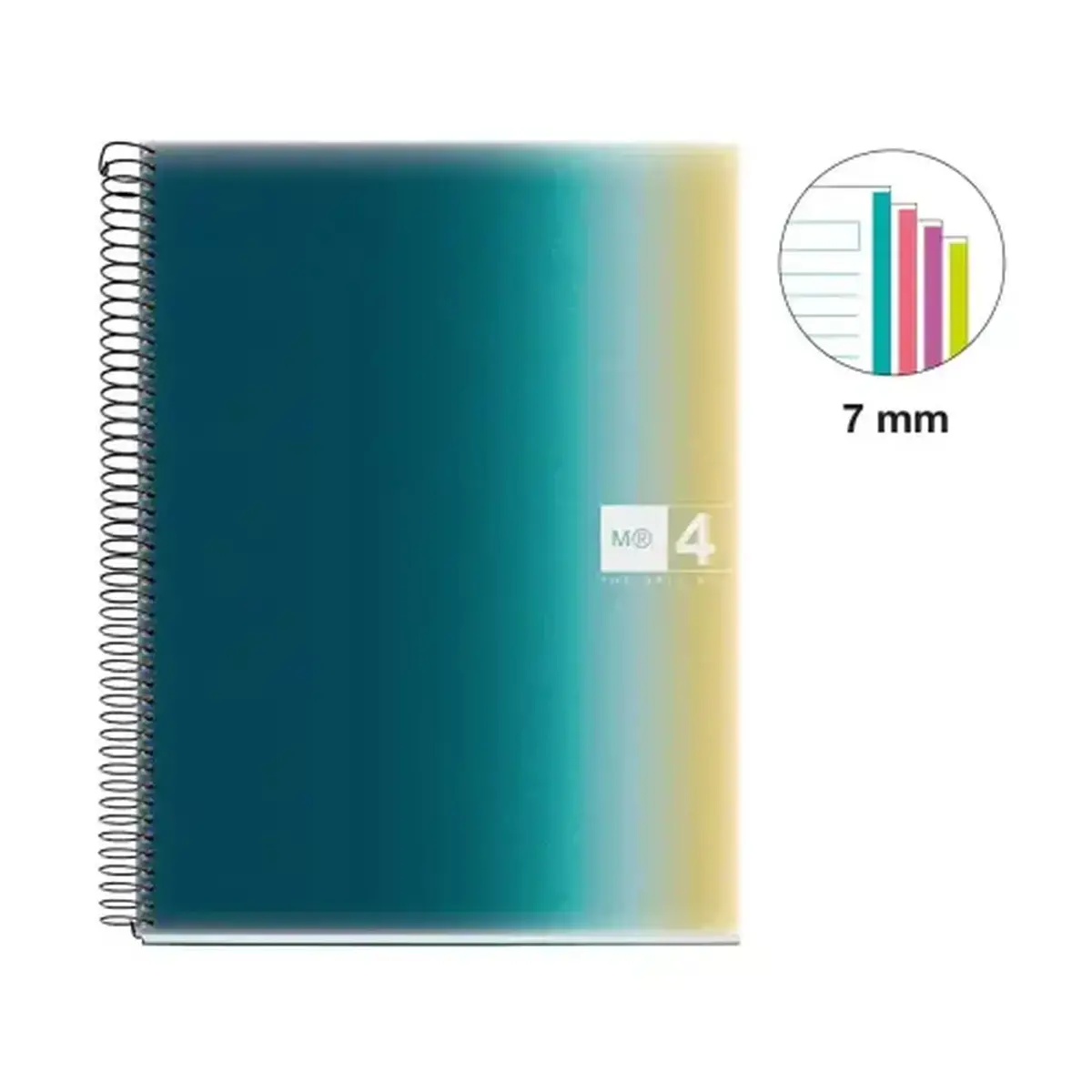 Notebook Aurora Souple A4 Lign&eacute; 7mm 120feuil. 4coul. Iceland photo du produit