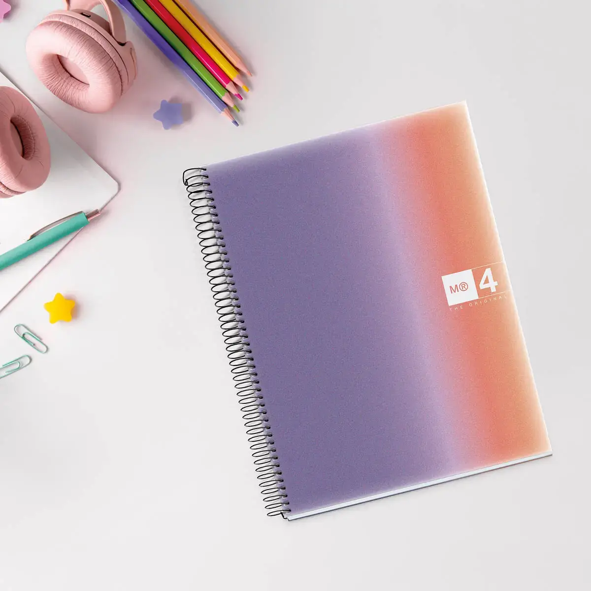 Notebook Aurora Souple A4 Quadrillé 5 x 5 mm 120 feuilles 4 couleurs Provence - Miquel Rius photo du produit