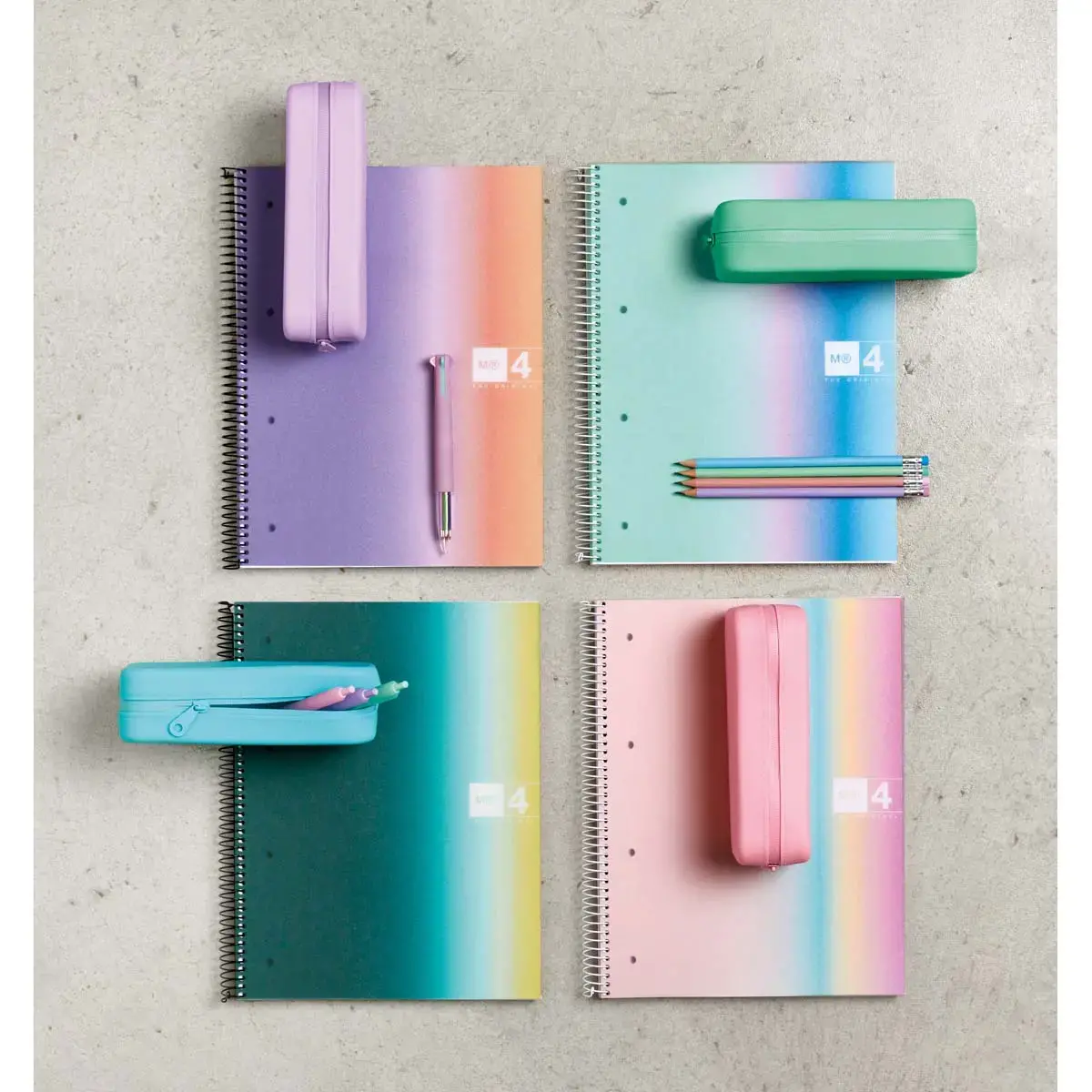 Notebook Aurora Souple A4 Quadrillé 5 x 5 mm 120 feuilles 4 couleurs - Miquel Rius photo du produit