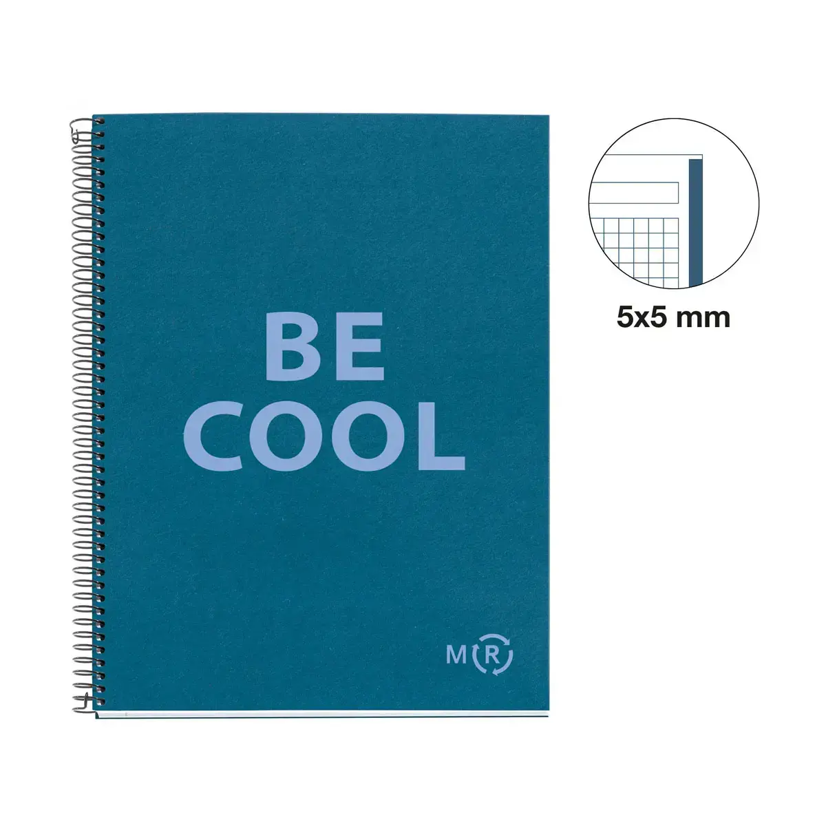 Notebook Be Eco Recycl&eacute; A4 Quadri. 5x5mm 80feuil. Saphir photo du produit