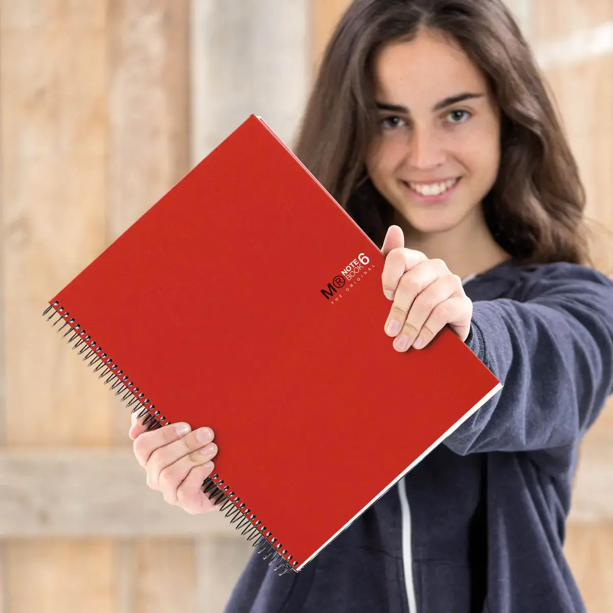 Notebook The Original Souple A5 Quadri. 5x5mm 150feuil. 6coul. Rouge photo du produit