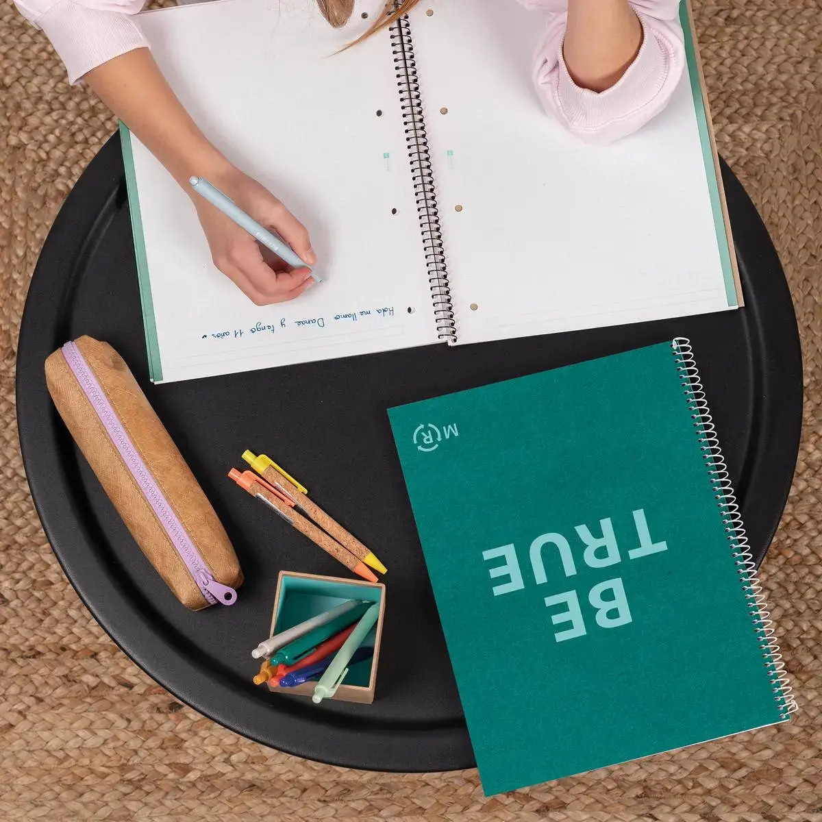 Notebook Be Eco Recyclé A4 Quadri. 5x5mm 80feuil. Émeraude photo du produit