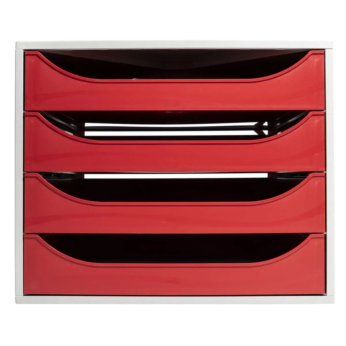 ECOBOX Caisson 4tiroirsOFFICE gris/rouge photo du produit