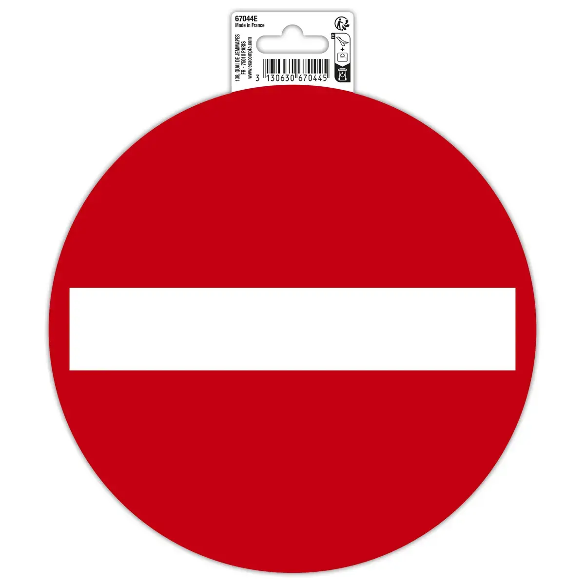 Panneau &laquo; Sens interdit &raquo; PVC - 20 cm - Exacompta photo du produit