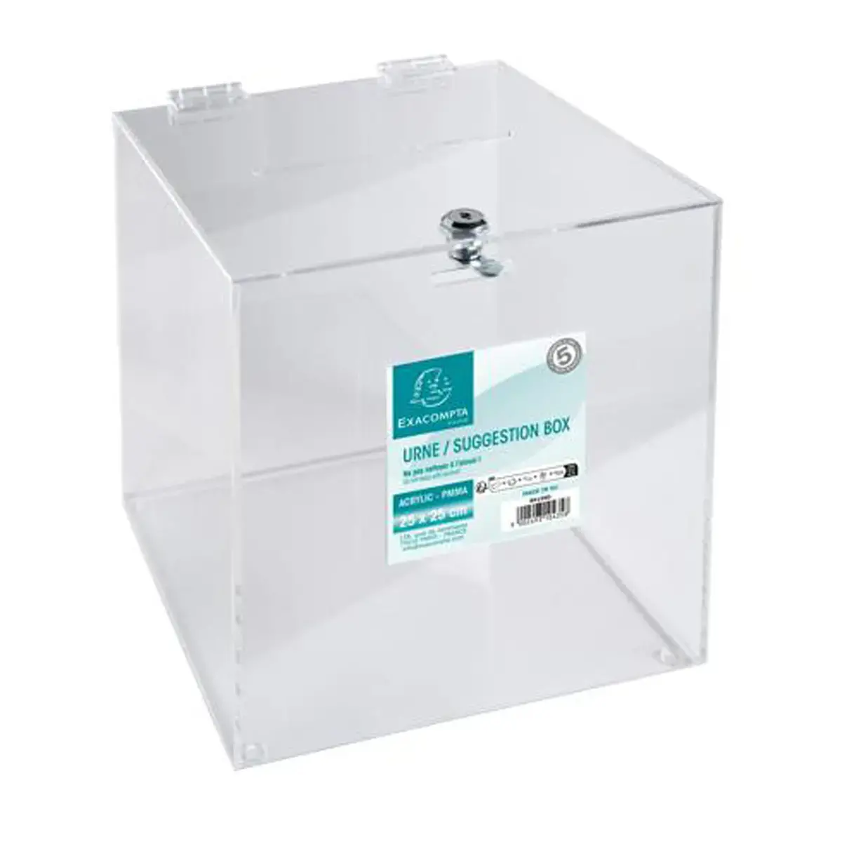 Urne trans. couvercle fermant a cle 25cm photo du produit