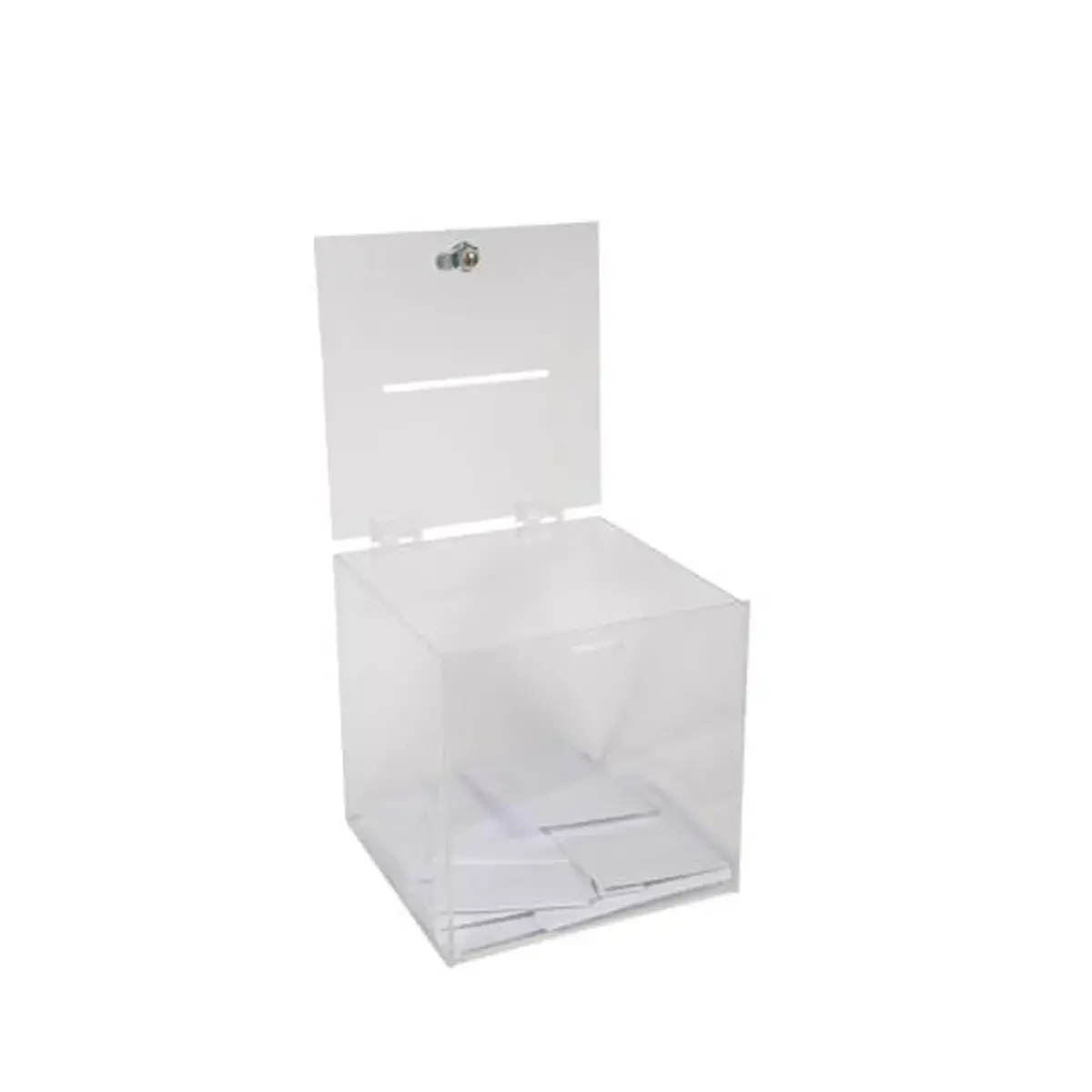 Urne trans. couvercle fermant a cle 25cm photo du produit