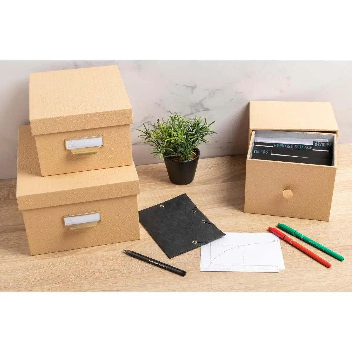 Boite photos OfficeByMe beige photo du produit