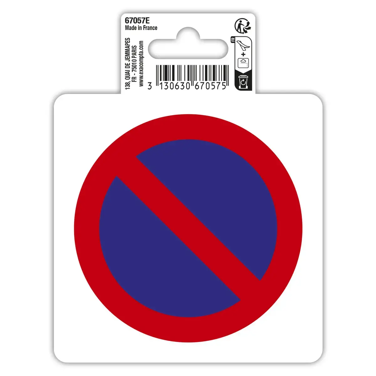 Panneau « Défense de stationner » PVC - 10 cm - Exacompta photo du produit
