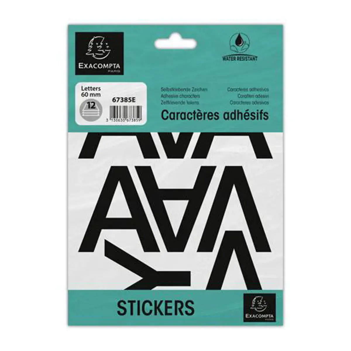 Pochette lettres adhesives (60 mm) noir photo du produit