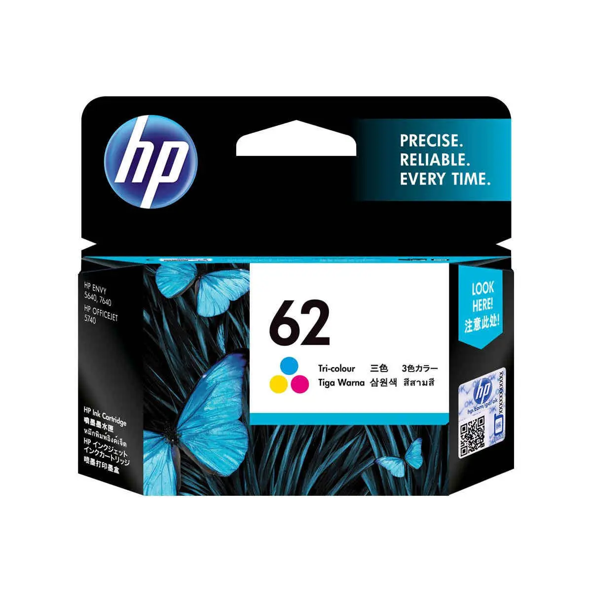 HP 62 Tri-color Ink Cartridge blister photo du produit