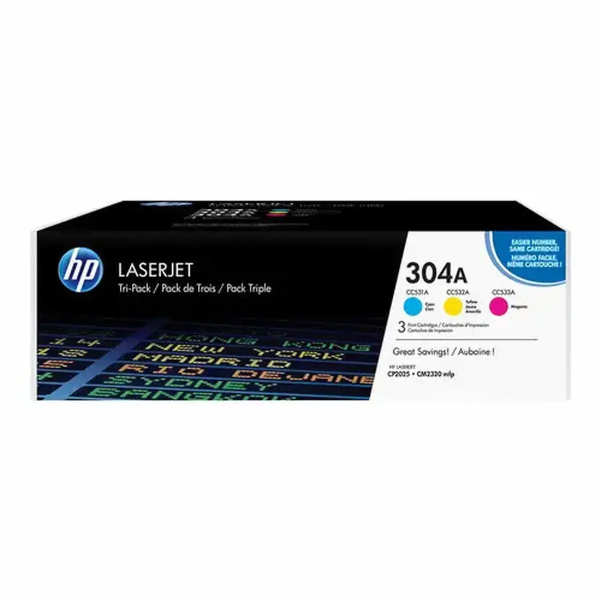 Pack de 3 toners 304A LaserJet - Cyan / Magenta / Jaune - HP photo du produit
