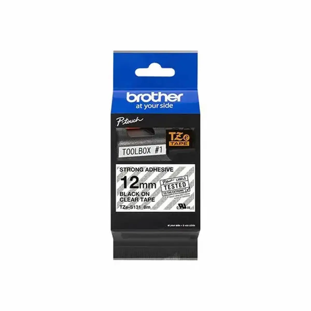 Brother TZES131 adhesif Noir/Transp 12mm photo du produit