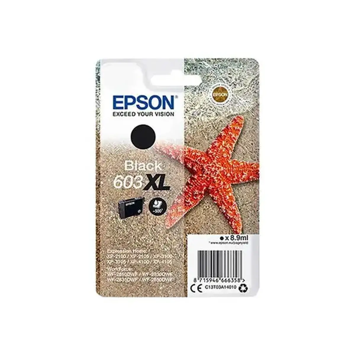Cartouche d'encre C13T03A14020 Étoile de mer XL - Noir - sous blister - Epson photo du produit