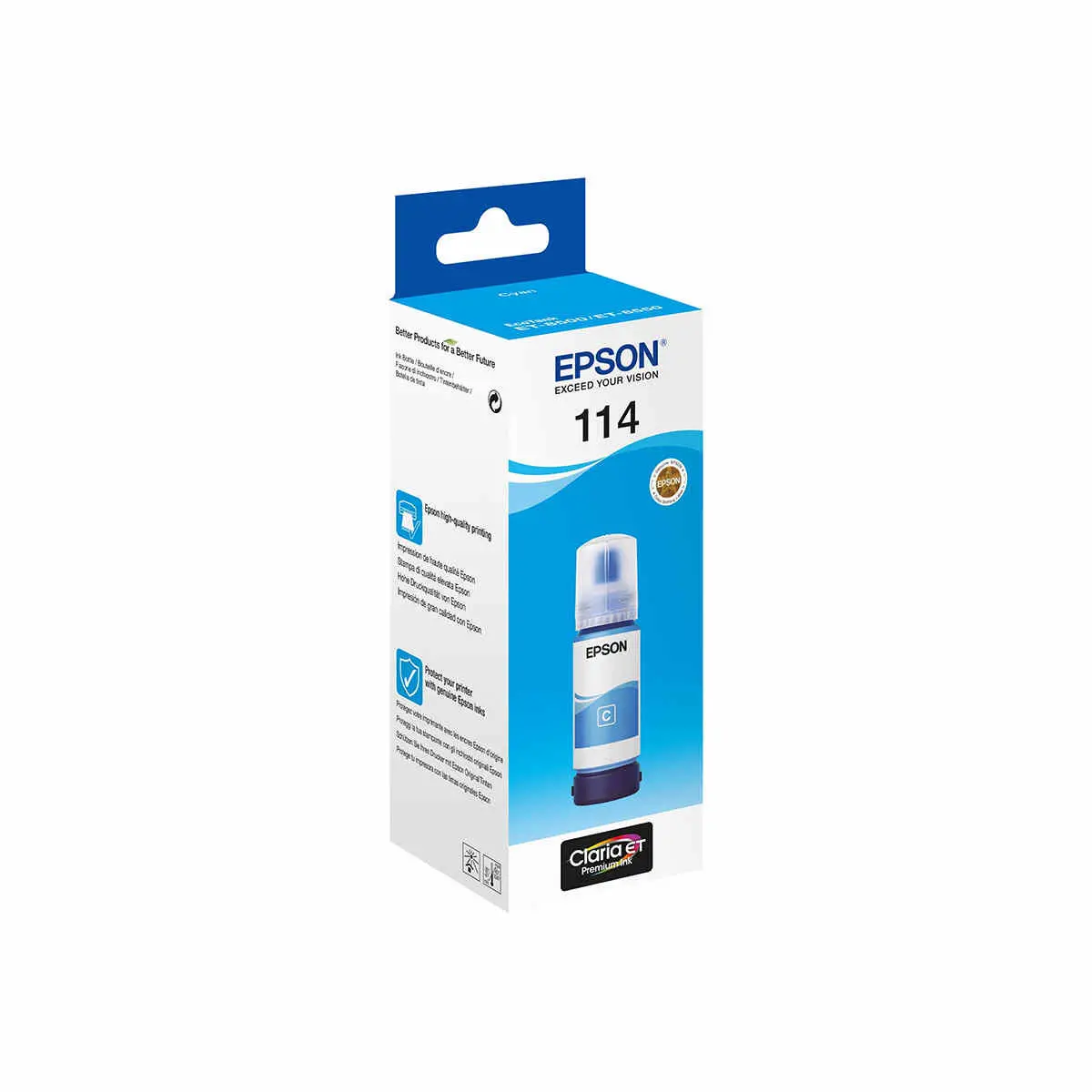 Epson C13T07B240 T114 EcoTank Cyan photo du produit