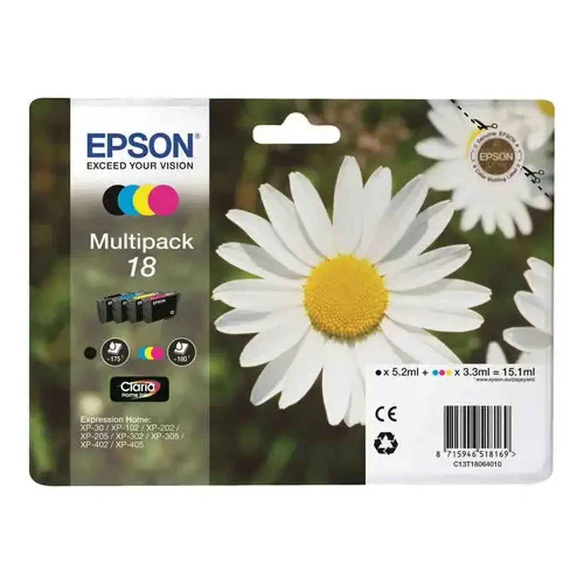 Epson C13T18064012 Paquerette X4 Blister photo du produit