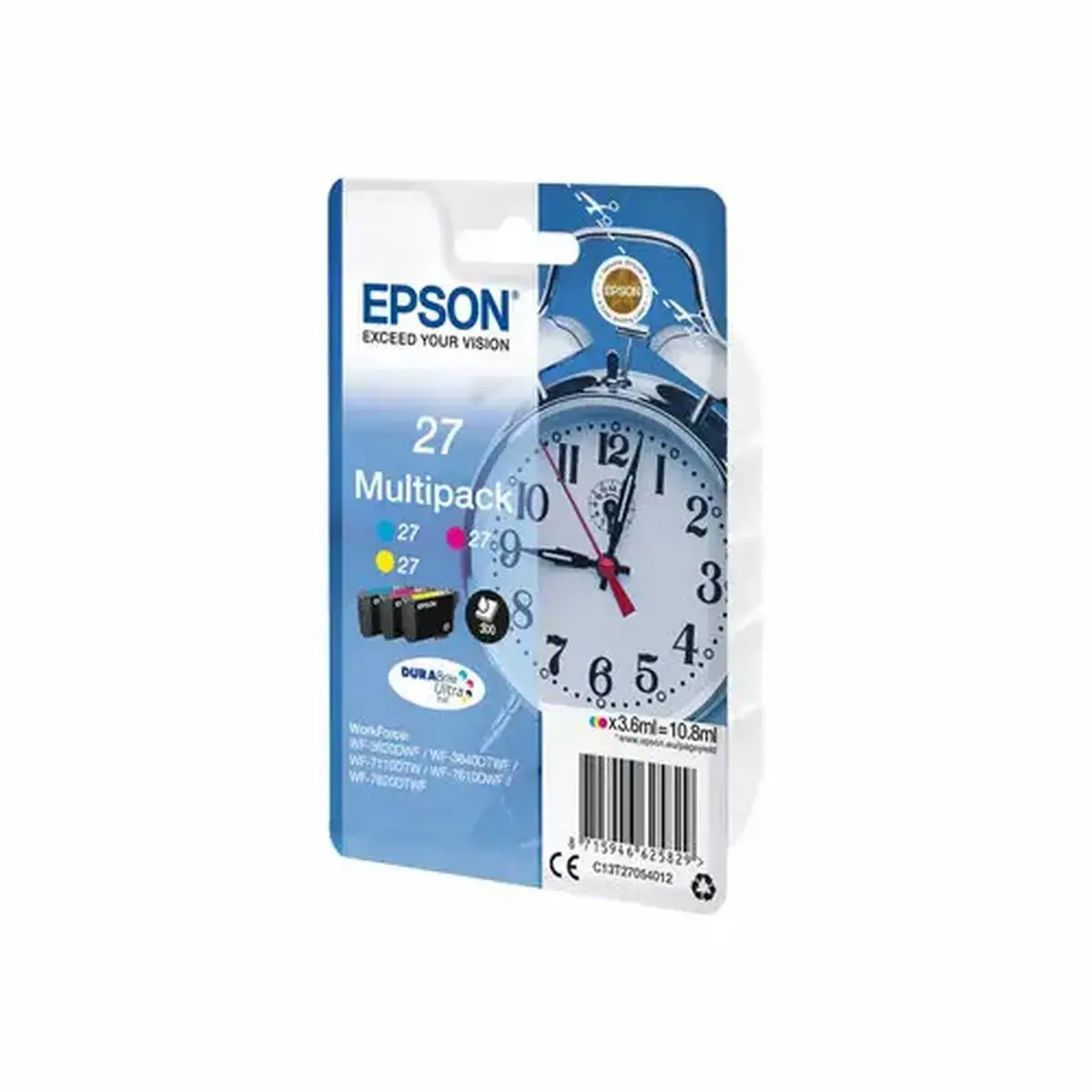 Pack de 3 cartouches d'encre C13T27054012 R&eacute;veil - Couleurs - sous blister - Epson photo du produit