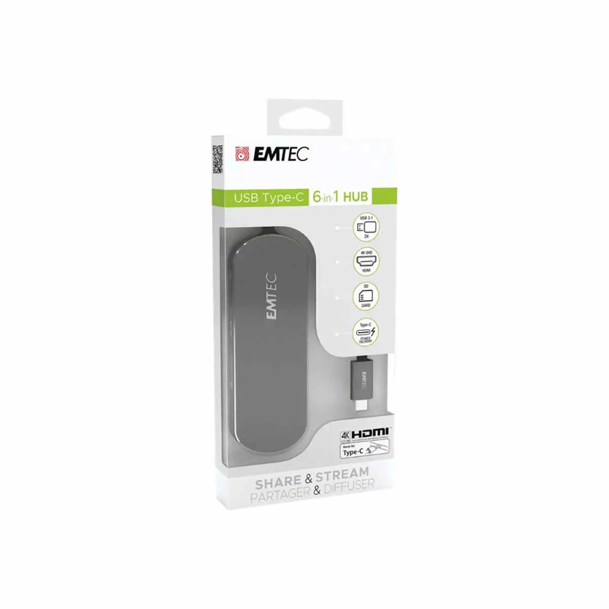 Emtec HUB 6-in-1 Type-C T650C photo du produit