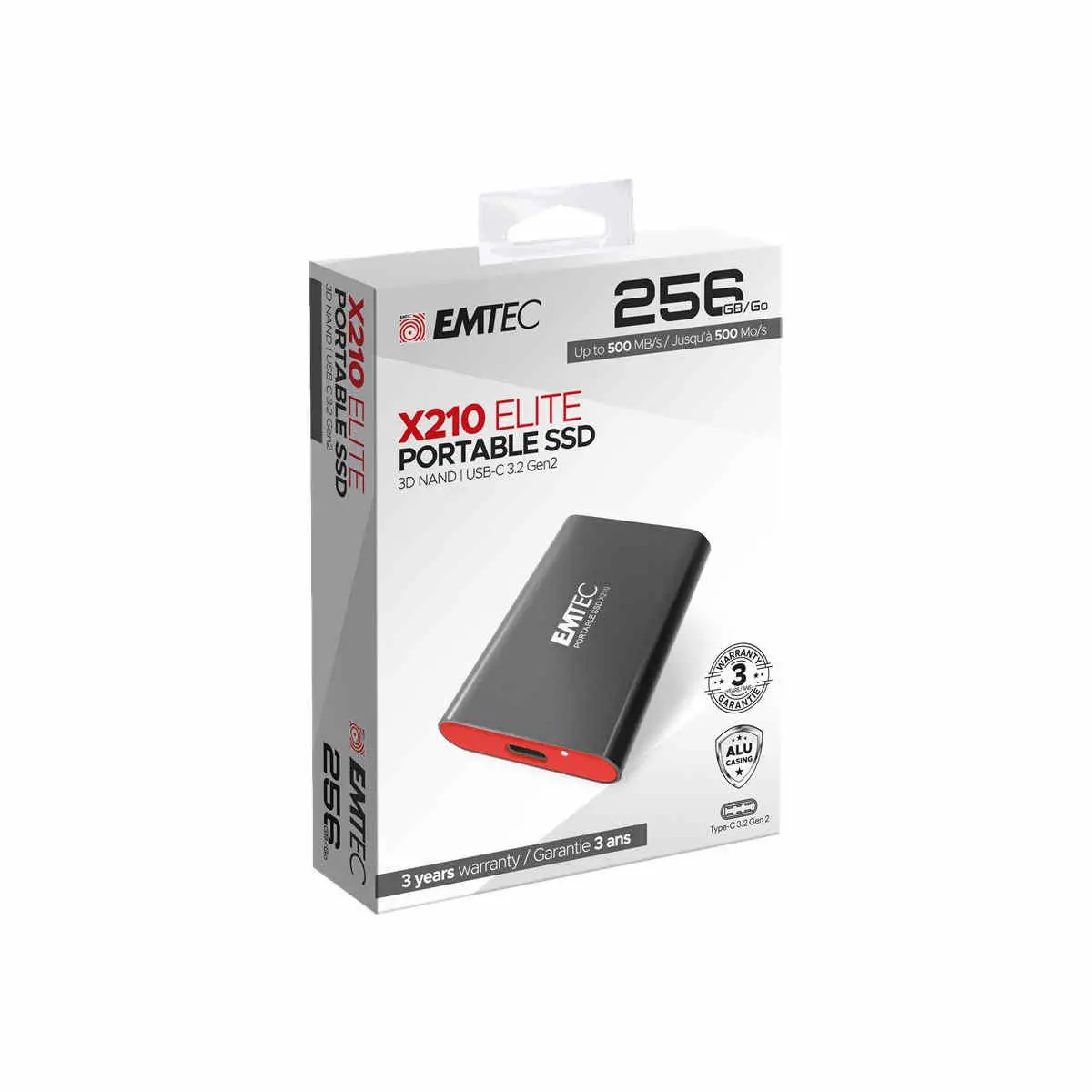 Emtec SSD 3.2Gen2 X210 256GB Portable photo du produit