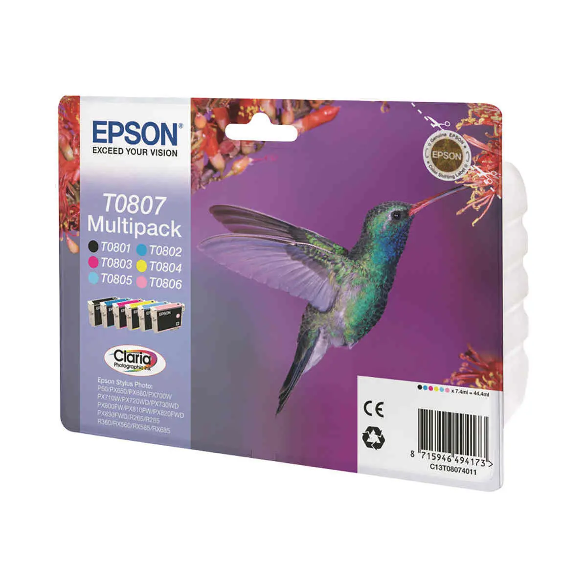 Epson C13T08074011 COLIBRI PACK X 6 Blis photo du produit