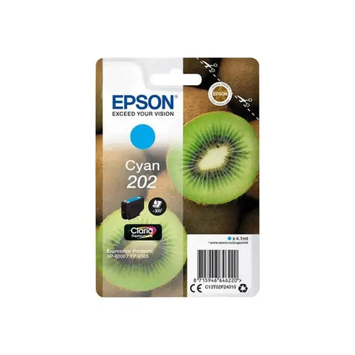 Epson C13T02F24010 KIWI Cyan 202 Blister photo du produit