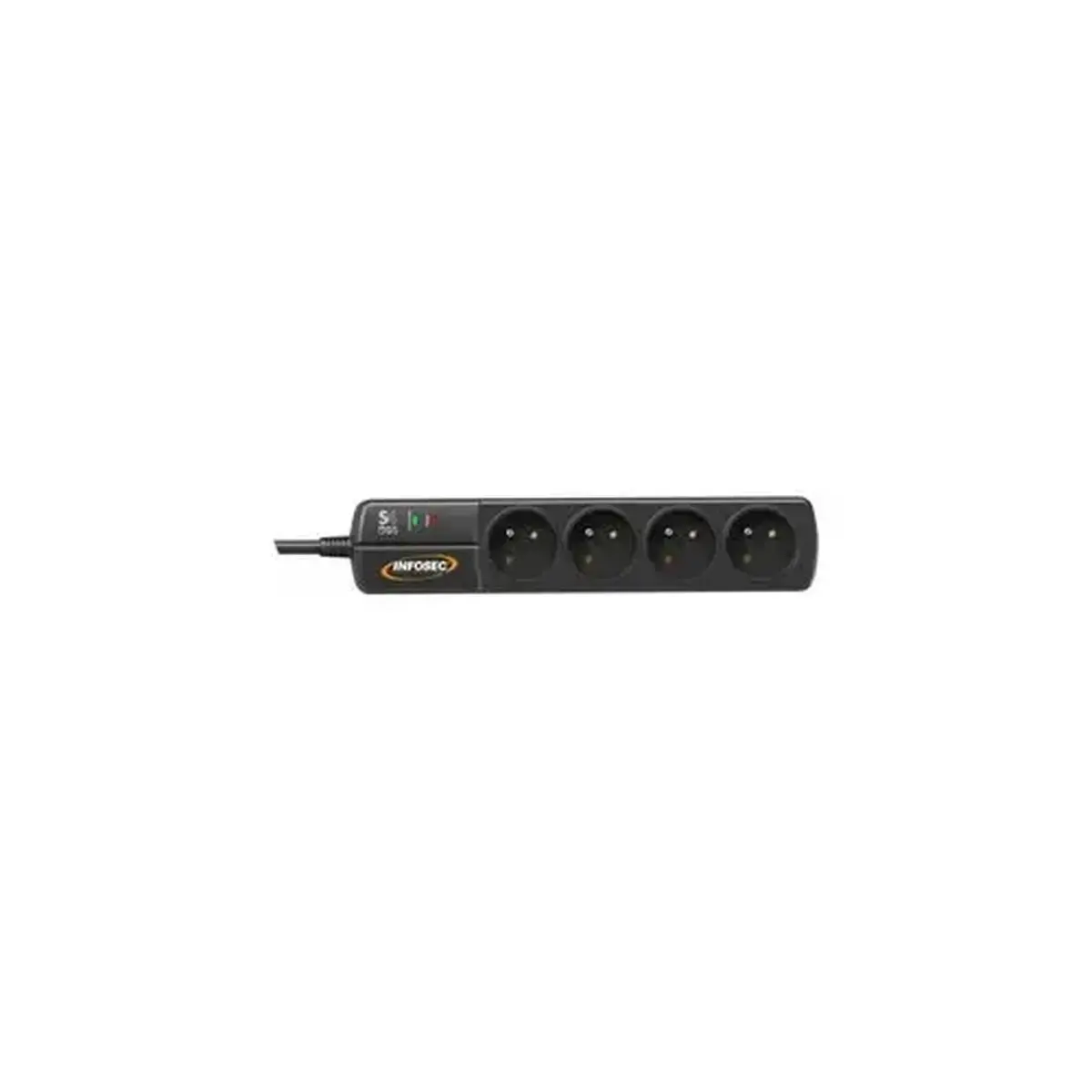 INFOSEC Multiprise S4 BLACK LINE II parafoudre 4 prises interrupteur photo du produit