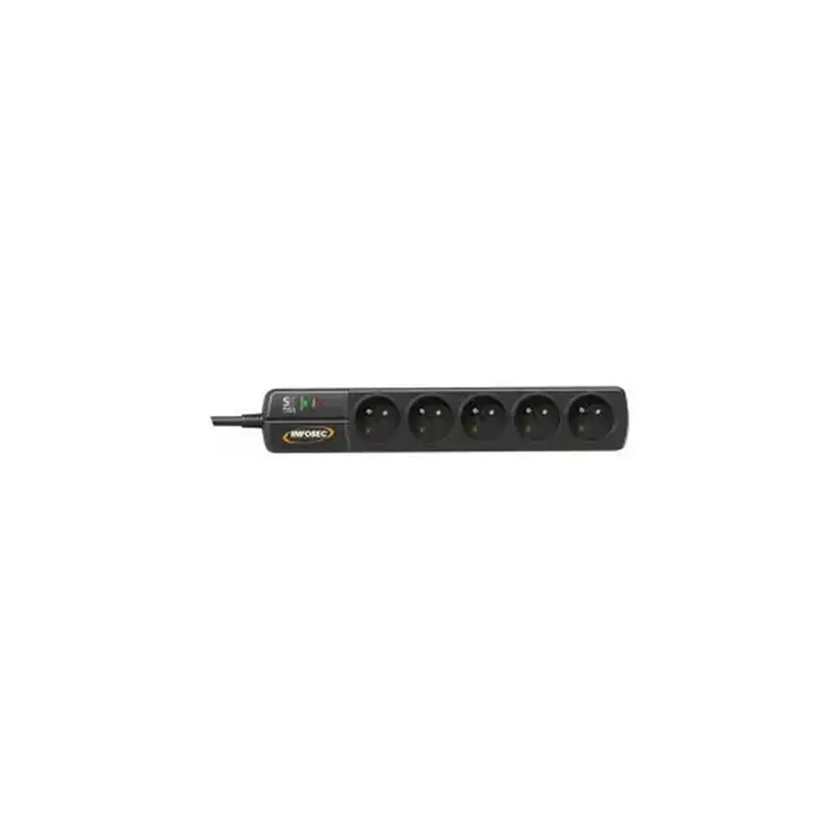 INFOSEC Multiprise S5 BLACK LINE II parafoudre 5 prises interrupteur photo du produit