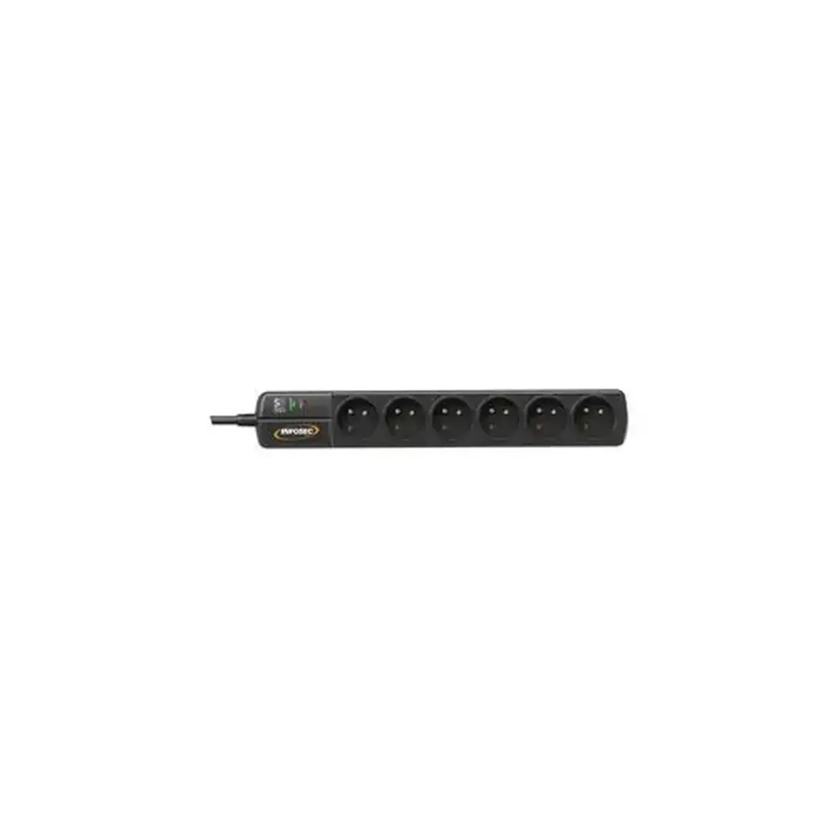 INFOSEC Multiprise S6 BLACK LINE II parafoudre 6 prises interrupteur photo du produit
