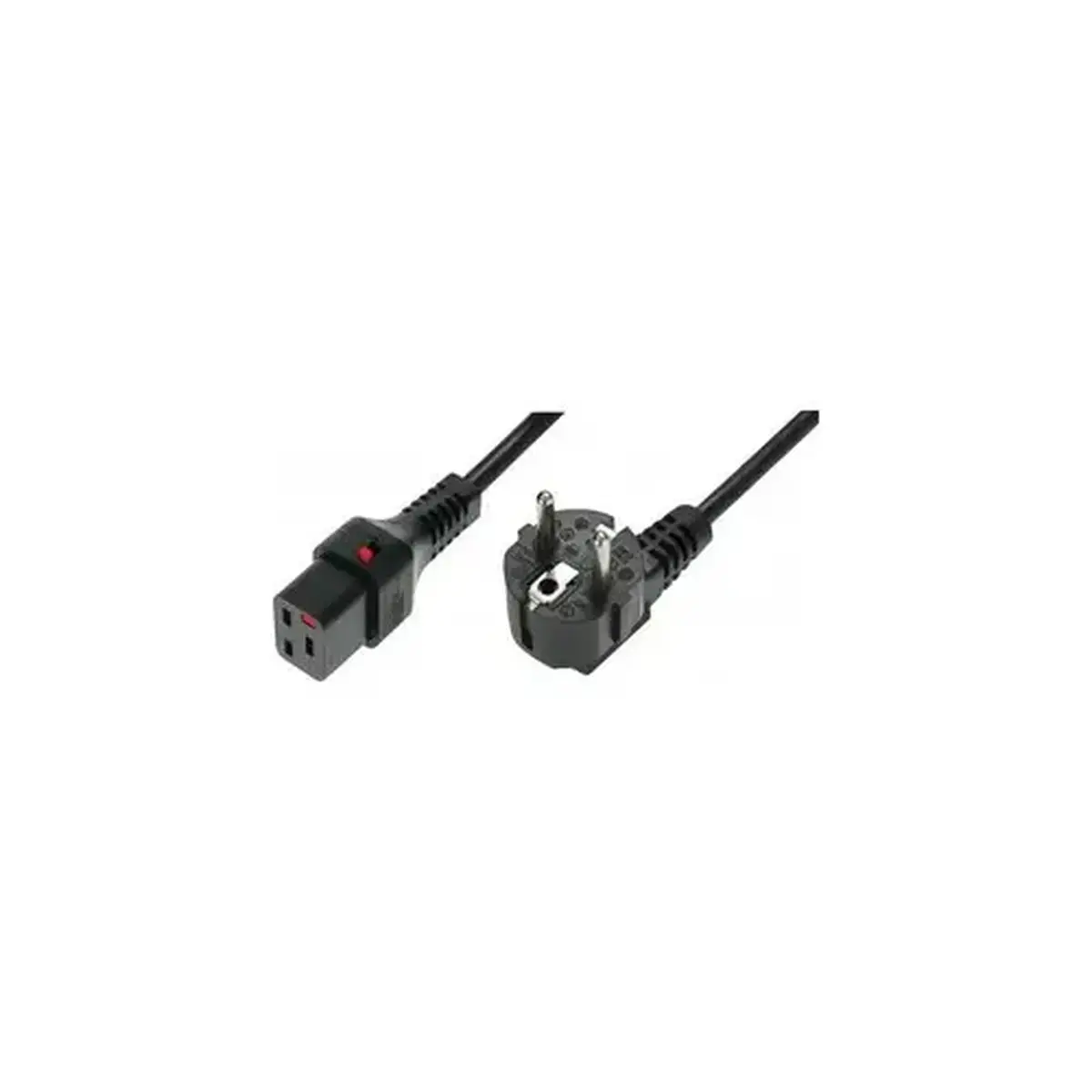 IEC-LOCK Cordon d alimentation CEE7 / C19 a verrouillage noir - 2,0 m photo du produit