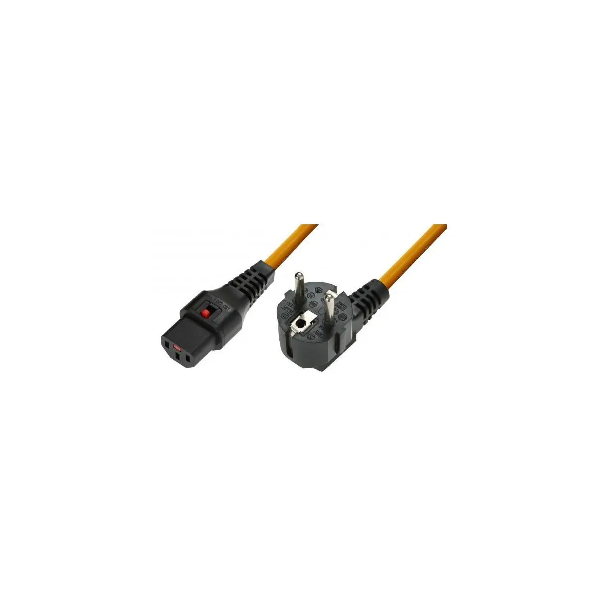 IEC-LOCK Cordon d alimentation CEE7 / C13 a verrouillage orange 3,0 m photo du produit