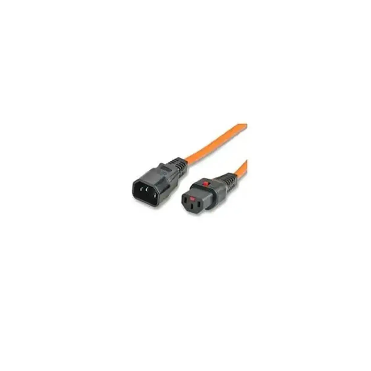 IEC-LOCK Rallonge d alimentation C14 / C13 a verrouillage orange 2,0 m photo du produit