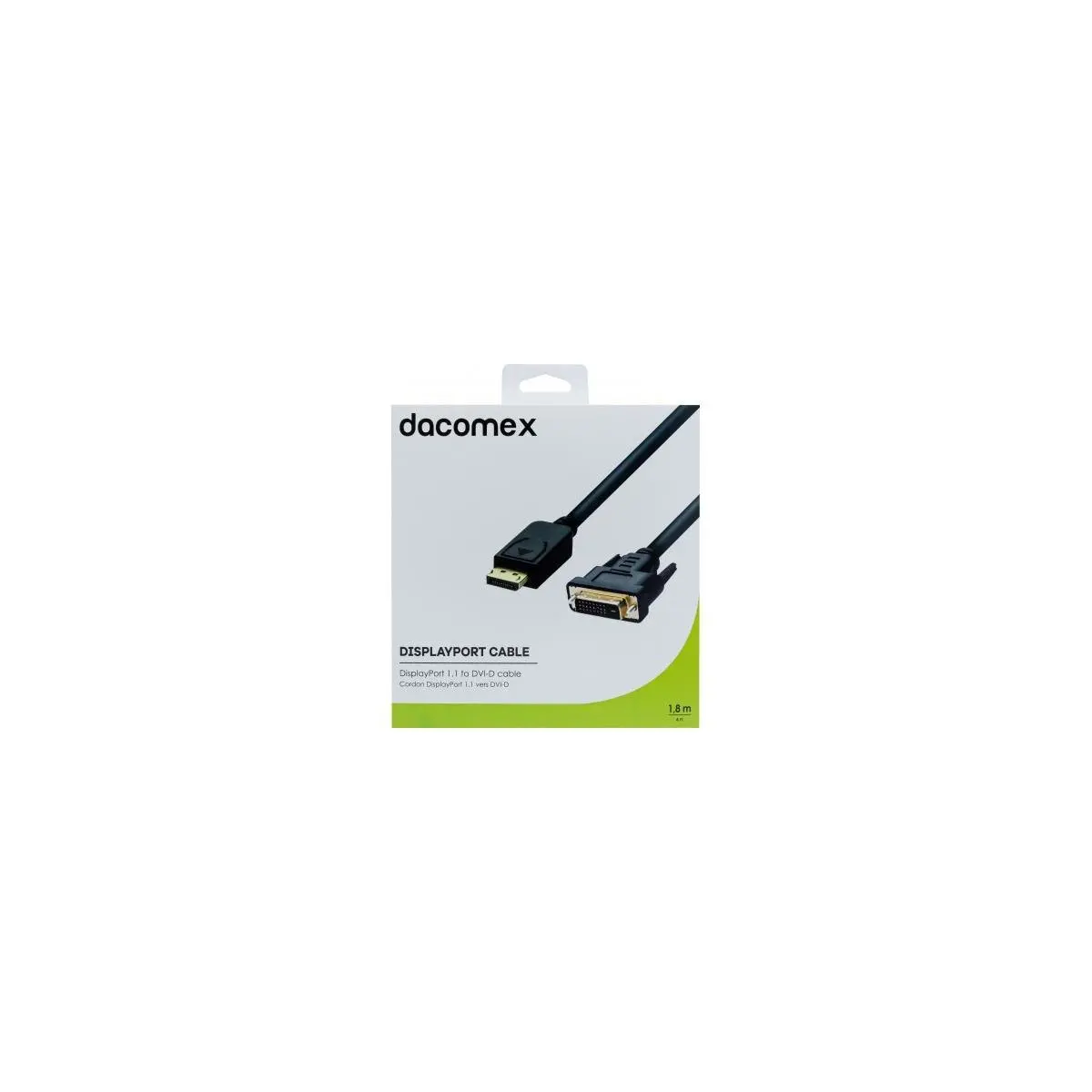 DACOMEX Cordon DisplayPort 1.1 vers DVI-D - 1,8 m photo du produit