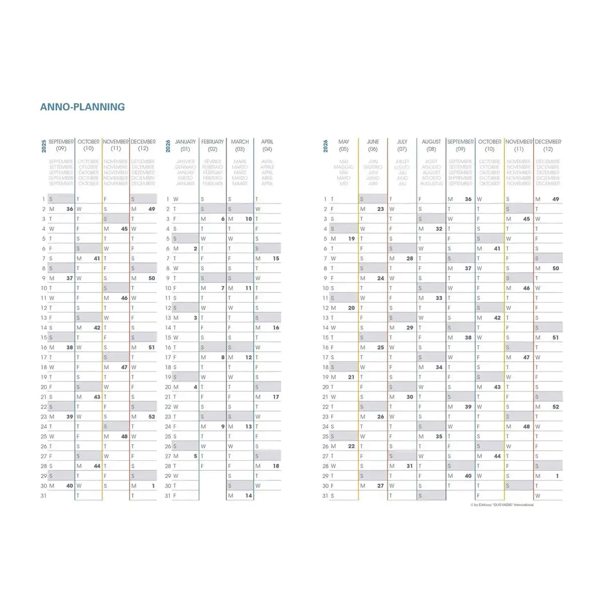 PLAN WEEK 1624 ML Andrea brun camel photo du produit