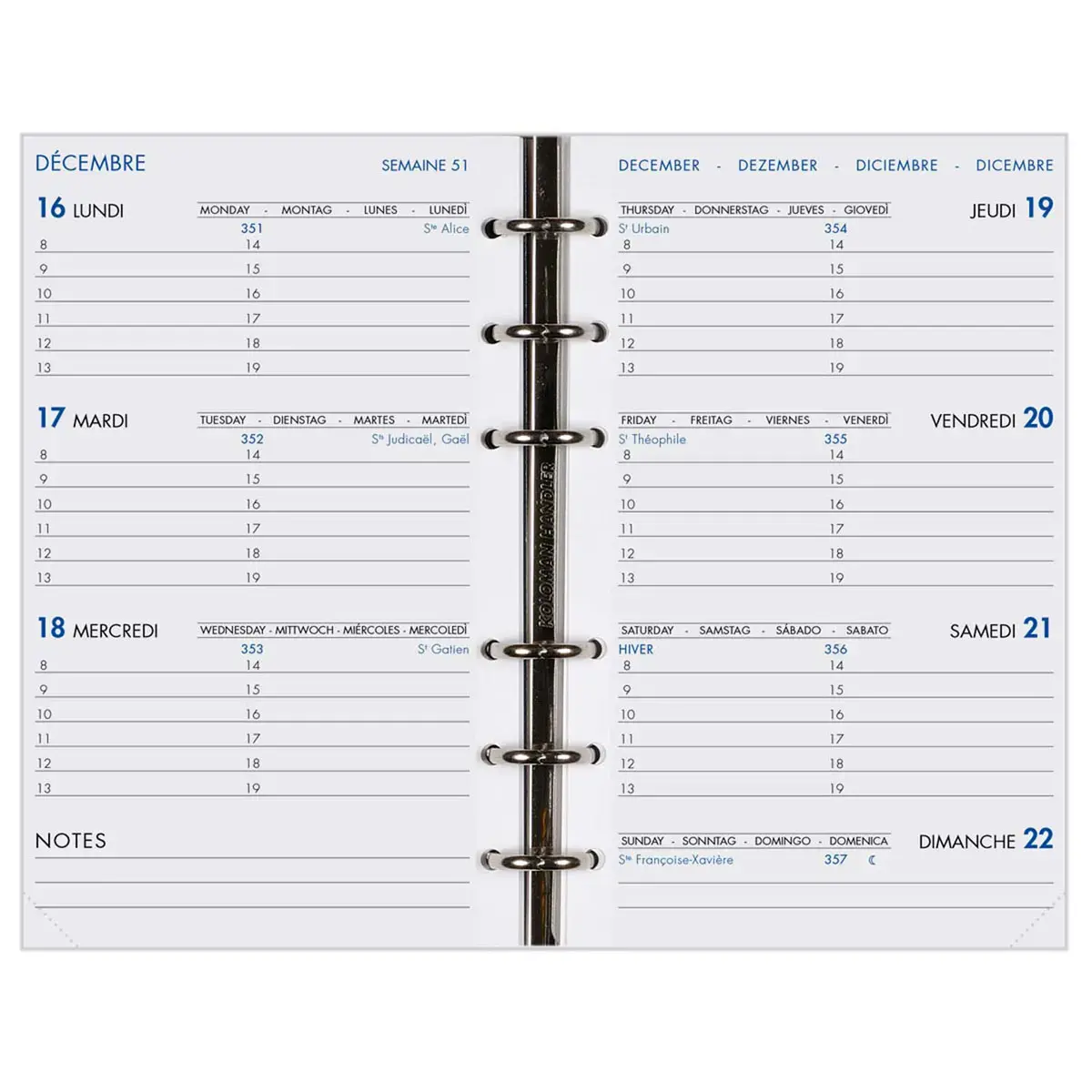 AG MODUL HEBDOPLAN 0915 TD ML rech s/f photo du produit