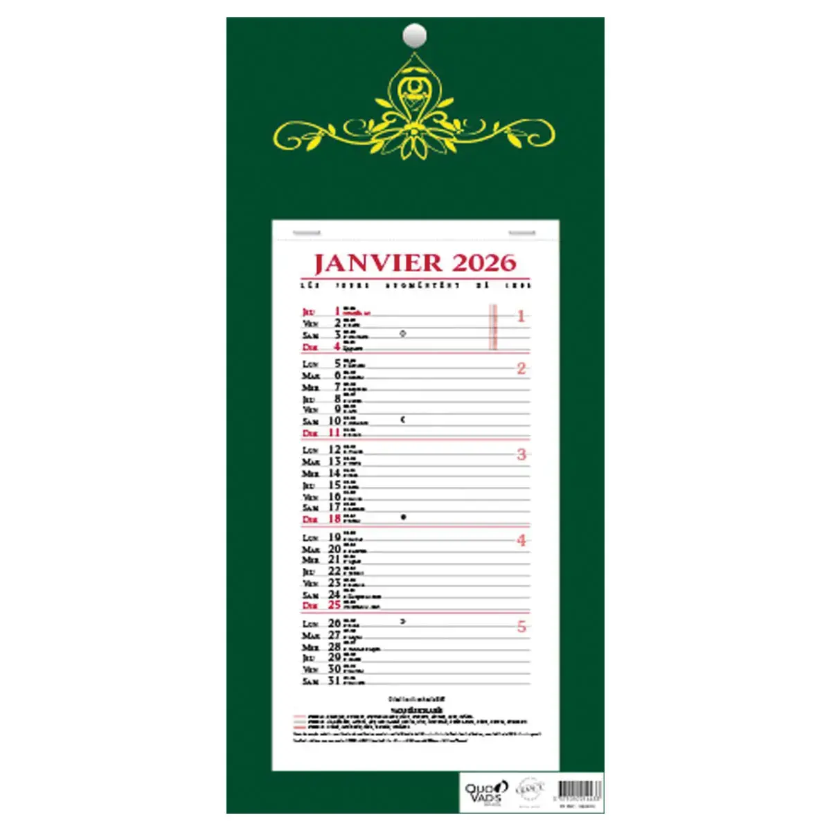 CAL BLOC MENSUEL 16X33,5 FR Skytos p10 photo du produit