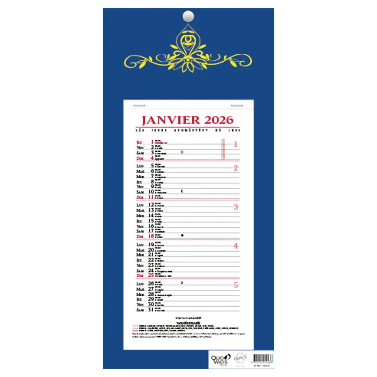 CAL BLOC MENSUEL 16X33,5 FR Skytos p10 photo du produit
