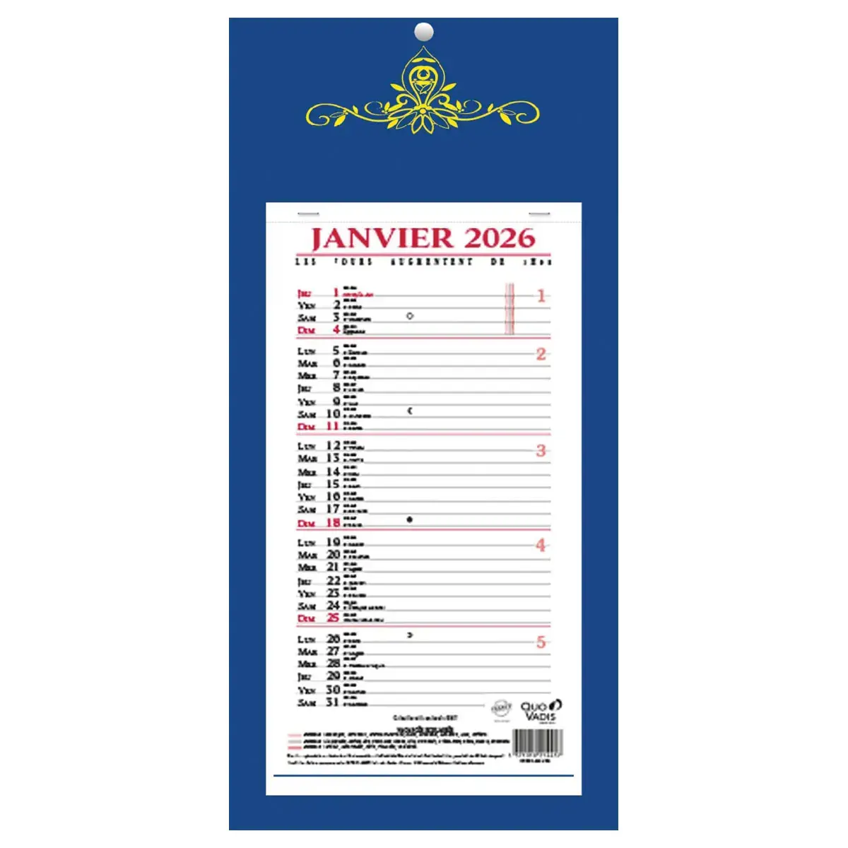 CAL BLOC MENSUEL 20X41,5 FR Skytos p10 photo du produit