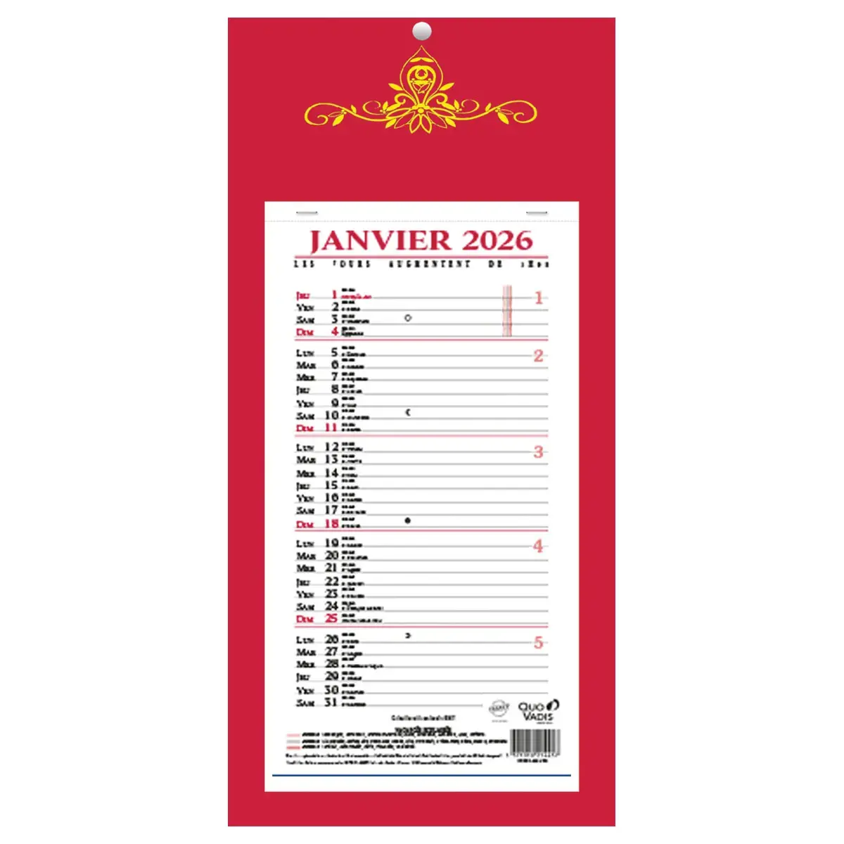 CAL BLOC MENSUEL 20X41,5 FR Skytos p10 photo du produit