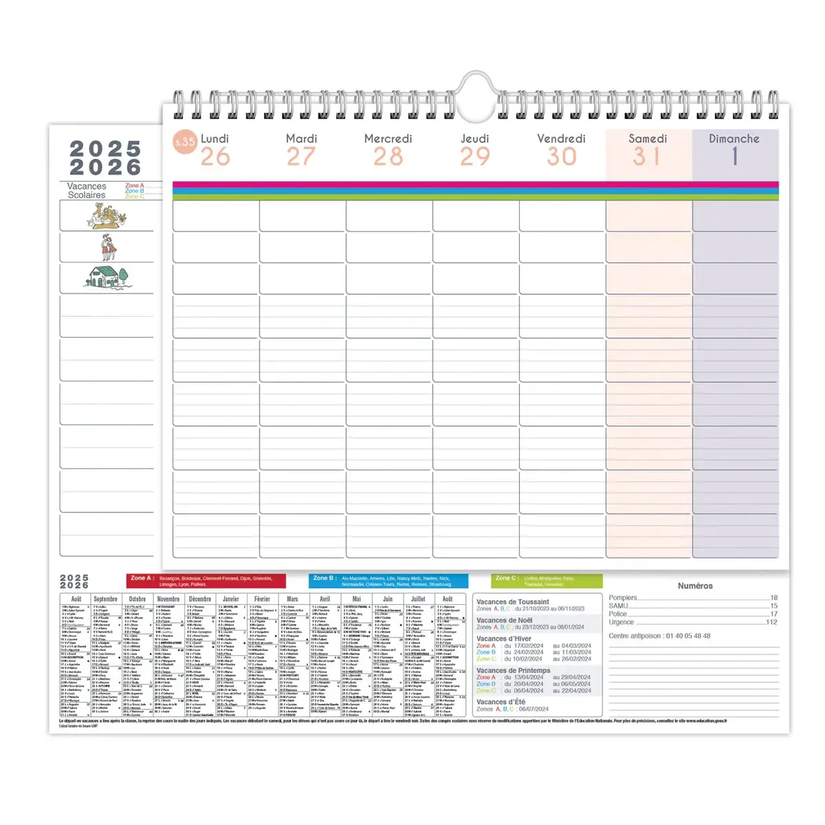 CAL FAMILY PLANNER HEBDO 30X30 FR Fam p5 photo du produit