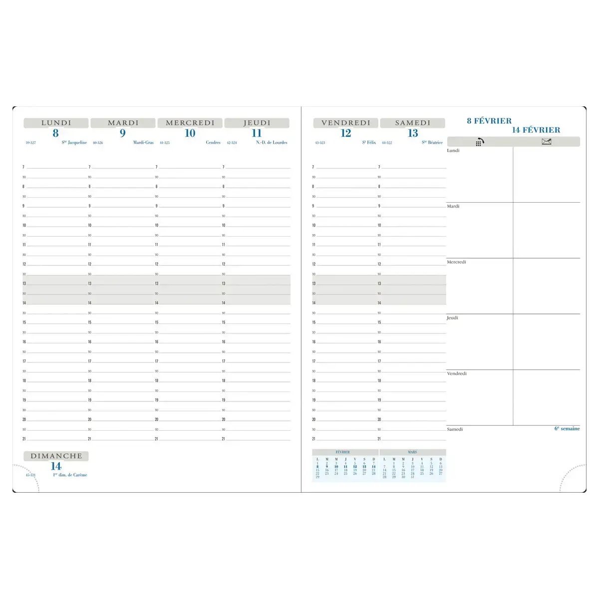 Semainier bureau Horizons 27 Barbara Noir photo du produit