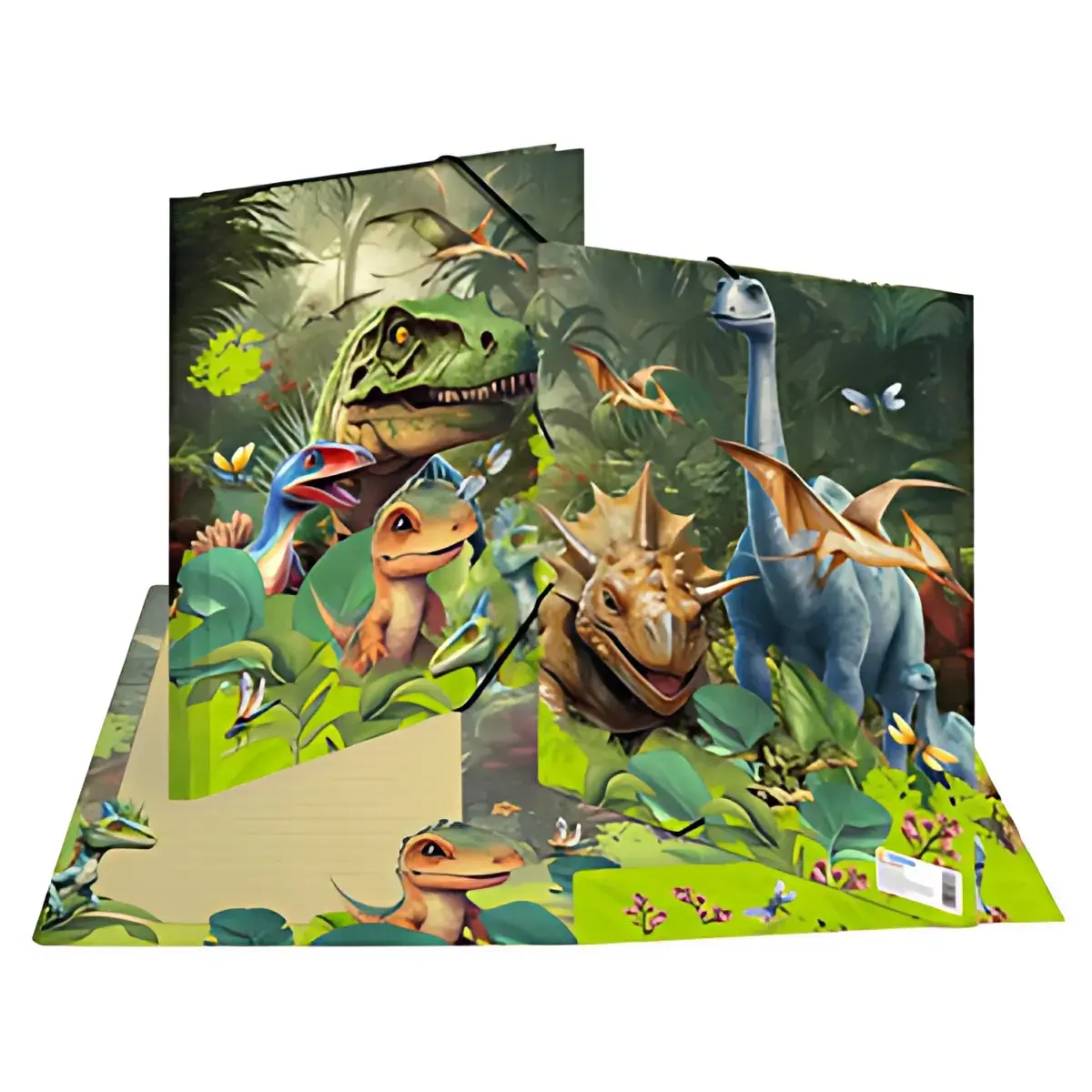 HERMA Chemise &agrave; &eacute;lastique 'Dino World', carton, A4 photo du produit