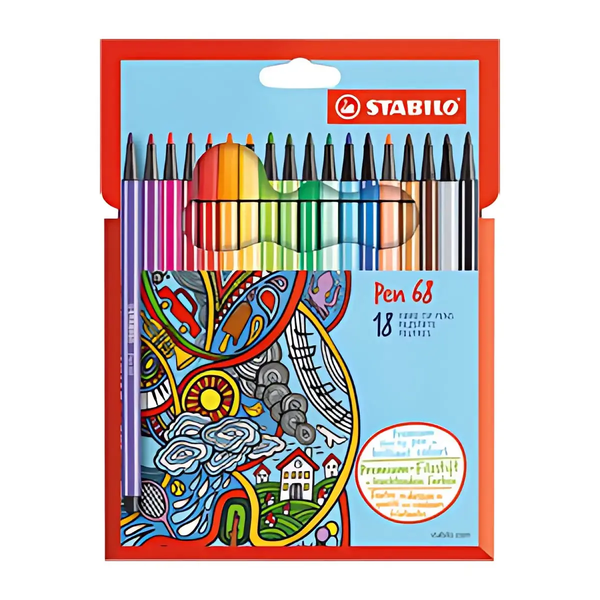 STABILO Feutre Pen 68, étui en carton de 18 photo du produit