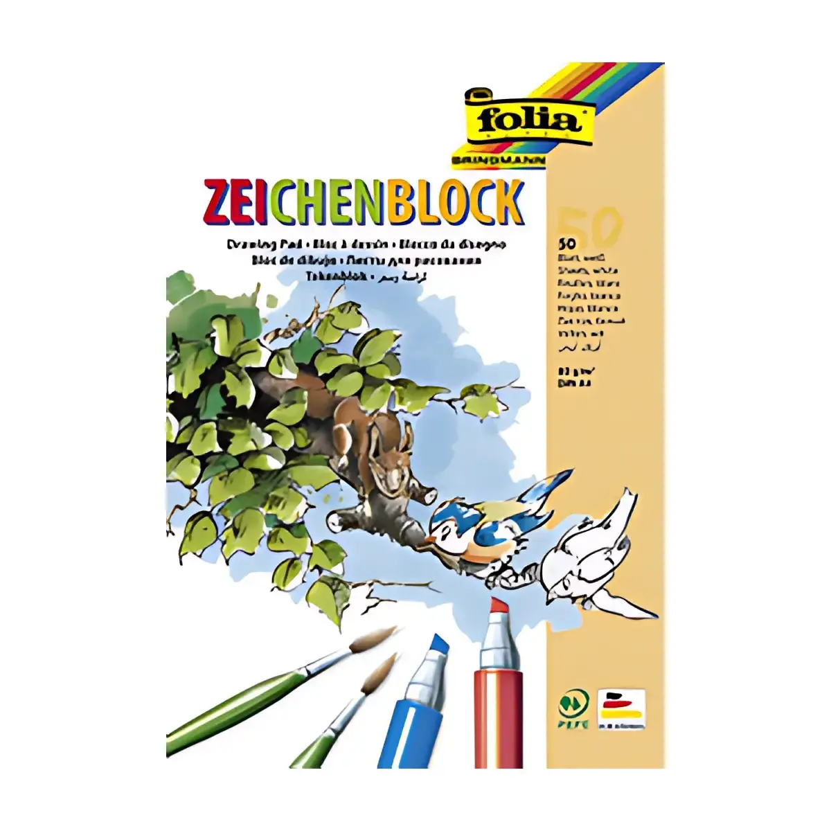 folia Bloc à dessin, 80 g/m2, A4, 50 feuilles photo du produit