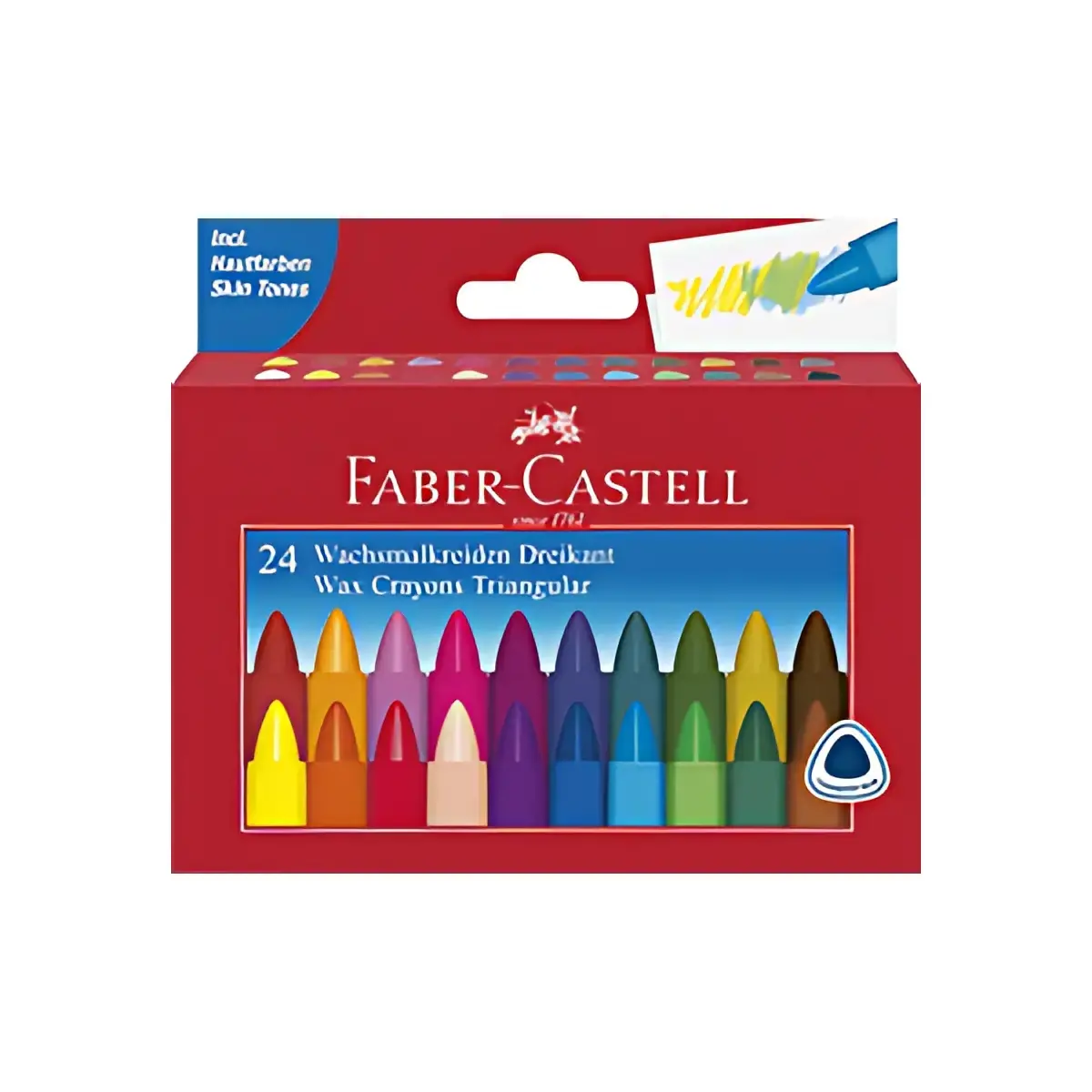 FABER-CASTELL Craie à la cire, triangulaire, étui de 12 photo du produit