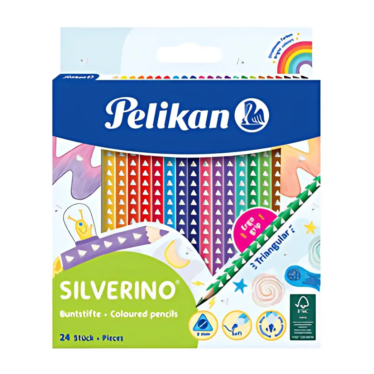 Pelikan Crayon de couleur triangulaire SILVERINO fin, étui photo du produit