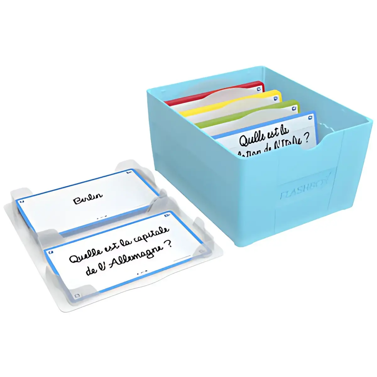 Bo&icirc;te &agrave; fiches Flashbox - non &eacute;quip&eacute; - Bleu pastel - Oxford photo du produit