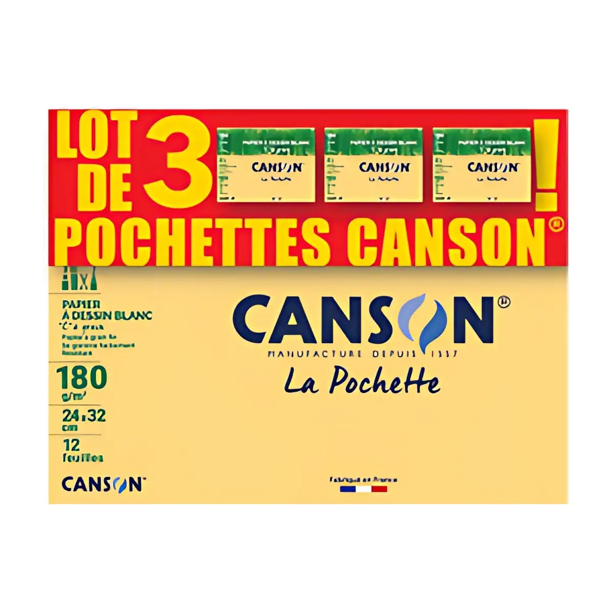 CANSON Papier à dessin 'C' à grain, A4, lot de 2 photo du produit